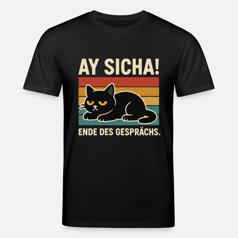 Ay Sicha Katze Retro - Stanley/Stella Unisex Bio-T-Shirt CREATOR - Schwarz