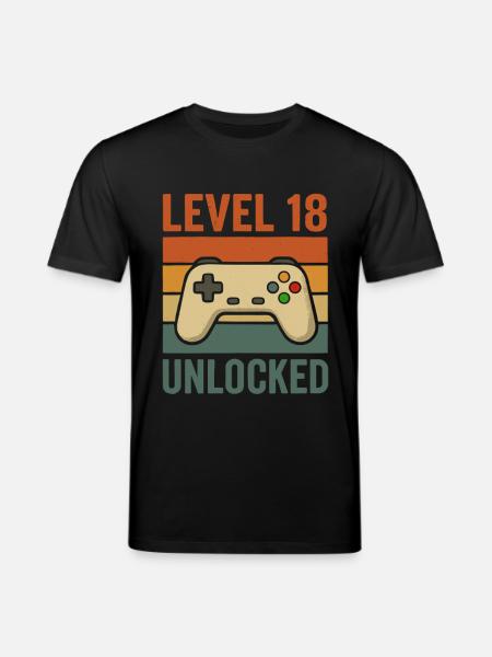 Gamer Birthday Retro Design - Stanley/Stella CREATOR Unisex Organic T-Shirt - black