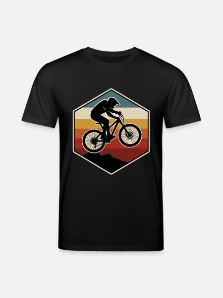 Mountain Bike Mountains Retro - Stanley/Stella CREATOR Unisex Organic T-Shirt - black