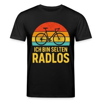 Ratlos Fahrrad fahren Spruch - Stanley/Stella Unisex Bio-T-Shirt CREATOR  - Schwarz - Vorne - Alina (178cm) & Michal (187cm)