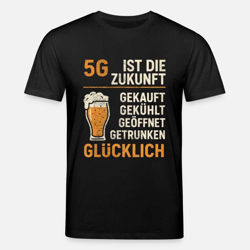 5G Bier Spruch - Stanley/Stella Unisex Bio-T-Shirt CREATOR  - Schwarz
