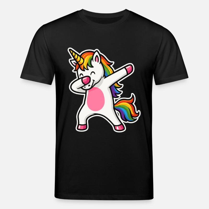 Dabbing Einhorn – Regenbogenpower & Spaß - Stanley/Stella Unisex Bio-T-Shirt CREATOR - Schwarz