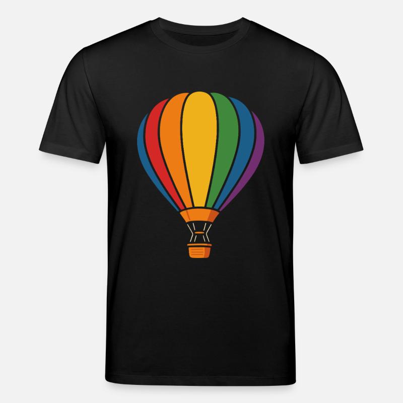 Regenbogen Heißluftballon – Abenteuer Luft - Stanley/Stella Unisex Bio-T-Shirt CREATOR  - Schwarz