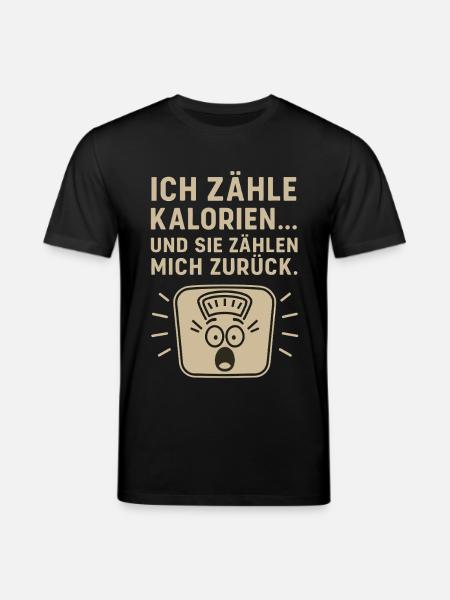 Kalorienzähler Waage Spruchshirt - Stanley/Stella Unisex Bio-T-Shirt CREATOR - Schwarz