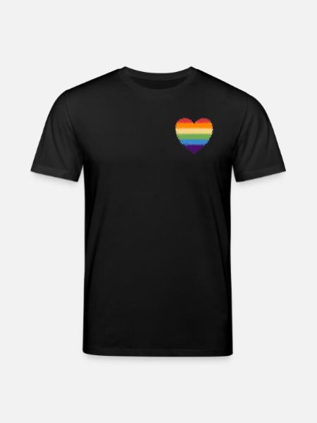 Swirled rainbow heart logo - Stanley/Stella CREATOR Unisex Organic T-Shirt - black