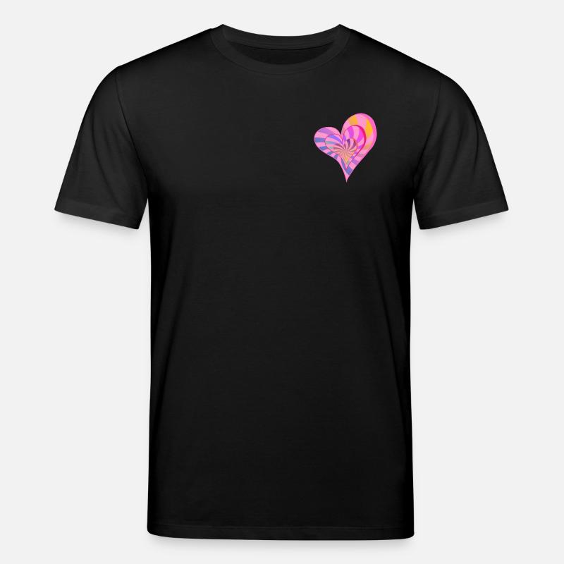 Buntes geschichtetes Herz-Ästhetik-Design - Stanley/Stella Unisex Bio-T-Shirt CREATOR  - Schwarz