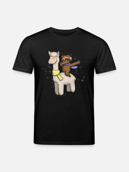 Lama sloth Christmas present - Stanley/Stella CREATOR Unisex Organic T-Shirt - black