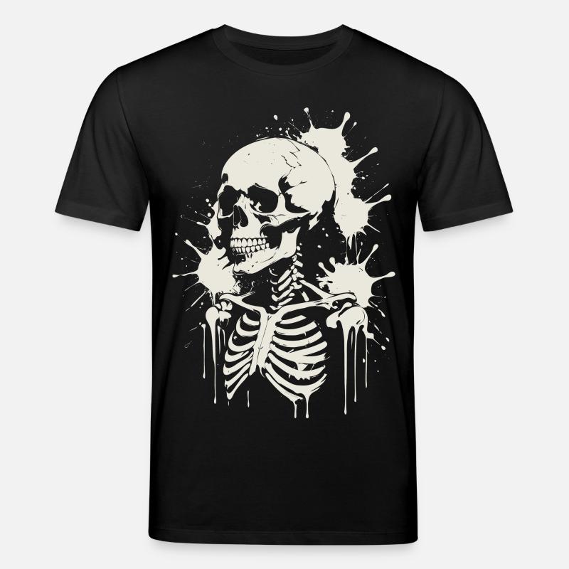 Schädel Skelett Schädel & Malerei - Stanley/Stella Unisex Bio-T-Shirt CREATOR  - Schwarz