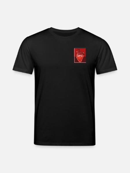 Heart Strawberry Fusion - Stanley/Stella CREATOR Unisex Organic T-Shirt - black