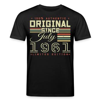 Juli 1961 Geburtstag Juli 1961 Juli 1961 - Stanley/Stella Unisex Bio-T-Shirt CREATOR  - Schwarz - Vorne - Alina (178cm) & Michal (187cm)