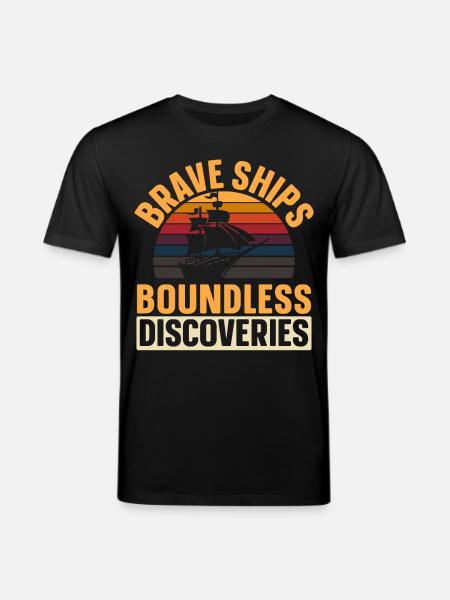 Brave Ships - Limitless Discoveries - Kolum - Stanley/Stella CREATOR Unisex Organic T-Shirt - black