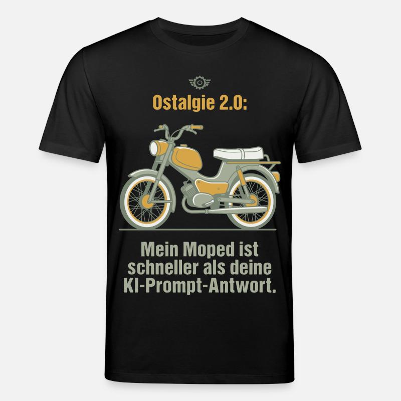 Ostalgie Moped. KI Prompt Spruch - Stanley/Stella Unisex Bio-T-Shirt CREATOR  - Schwarz