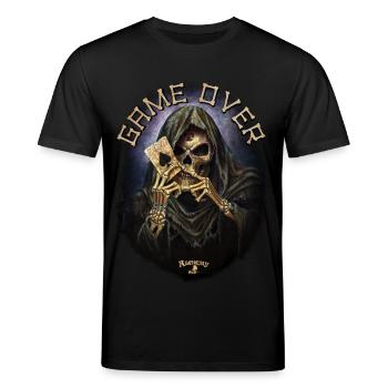 Alchemy England Reaper's Ace - Stanley/Stella CREATOR Unisex Organic T-Shirt - black - Front - Alina (178cm) & Michal (187cm)