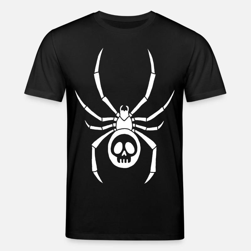 Araignée blanche et crâne - T-shirt bio CREATOR Stanley/Stella Unisexe - noir