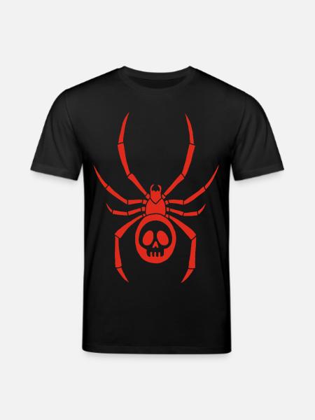 Araignée rouge et crâne - T-shirt bio CREATOR Stanley/Stella Unisexe - noir