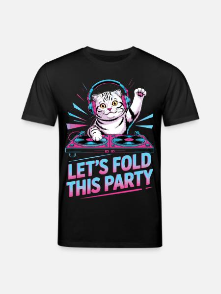 DJ Humour Animal Scottish Fold Chat - T-shirt bio CREATOR Stanley/Stella Unisexe - noir