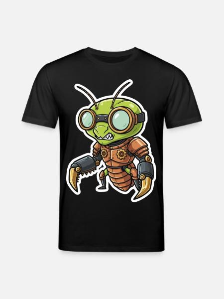Praying Mantis Steampunk Copper Armor - Stanley/Stella CREATOR Unisex Organic T-Shirt - black