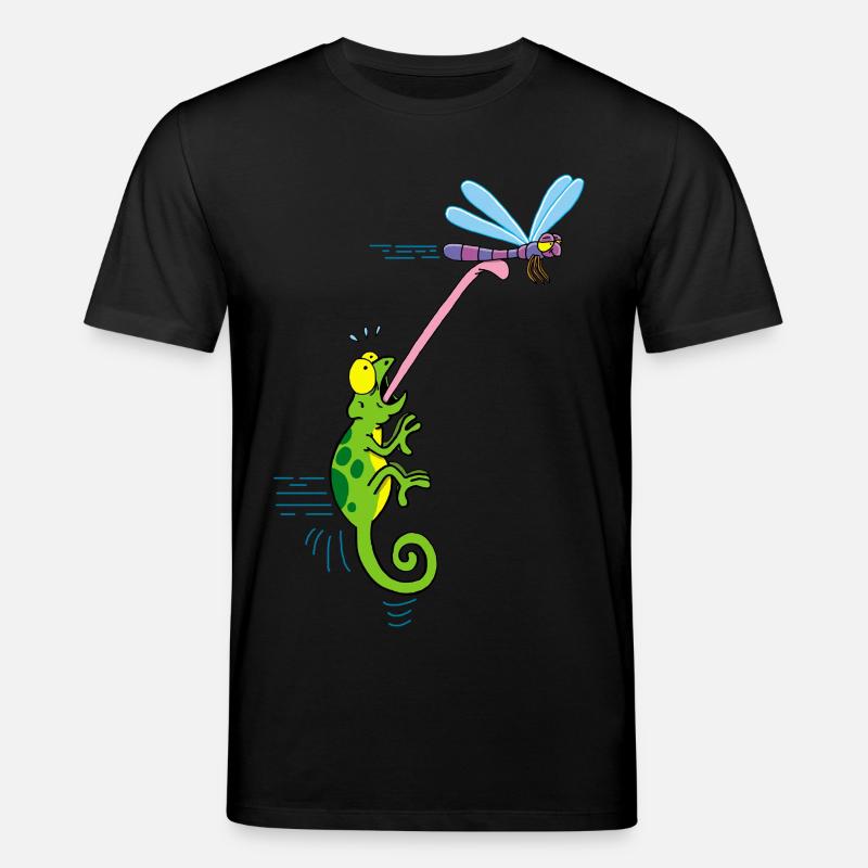 Chamäleon und Libellen - Stanley/Stella Unisex Bio-T-Shirt CREATOR  - Schwarz