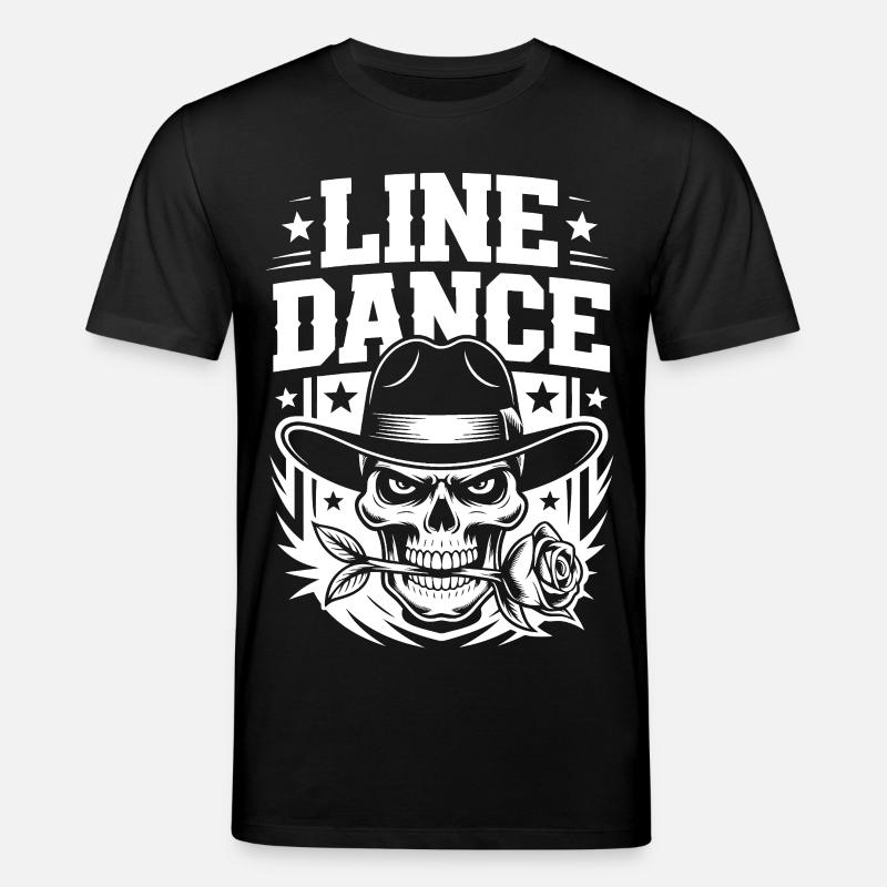 Line Dance Skelett mit Rose - Stanley/Stella Unisex Bio-T-Shirt CREATOR  - Schwarz