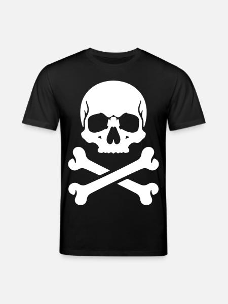 Skull and Bones Pirate Print - Stanley/Stella CREATOR Unisex Organic T-Shirt - black