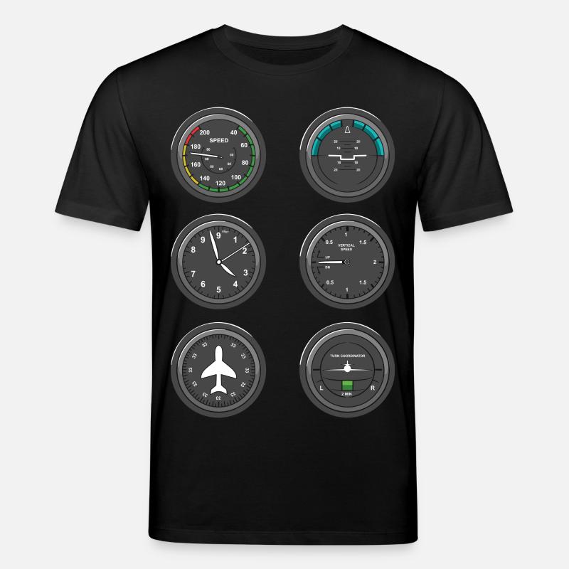 Instruments de vol d’avion - T-shirt bio CREATOR Stanley/Stella Unisexe - noir