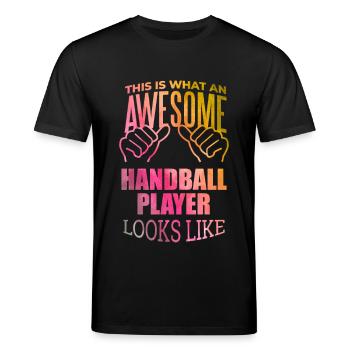 handball - T-shirt bio CREATOR Stanley/Stella Unisexe - noir - Devant - Alina (178cm) & Michal (187cm)