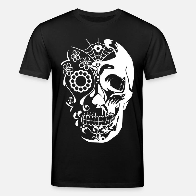 Totenkopf Weiß - Stanley/Stella Unisex Bio-T-Shirt CREATOR - Schwarz