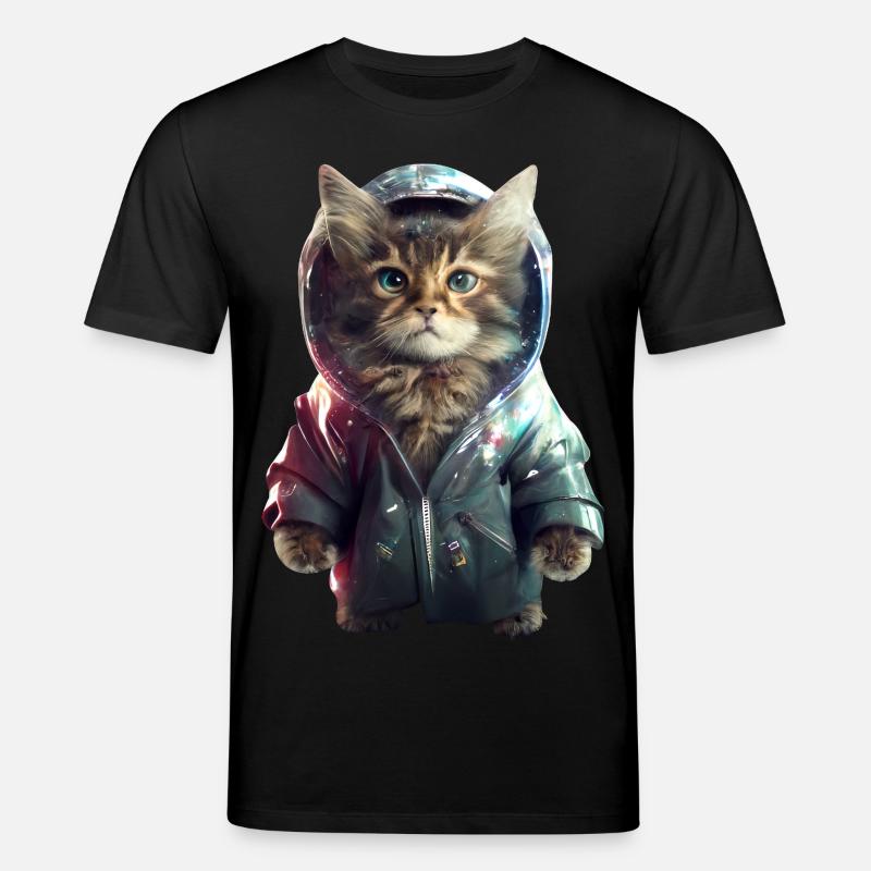 Chat de l’espace - T-shirt bio CREATOR Stanley/Stella Unisexe - noir
