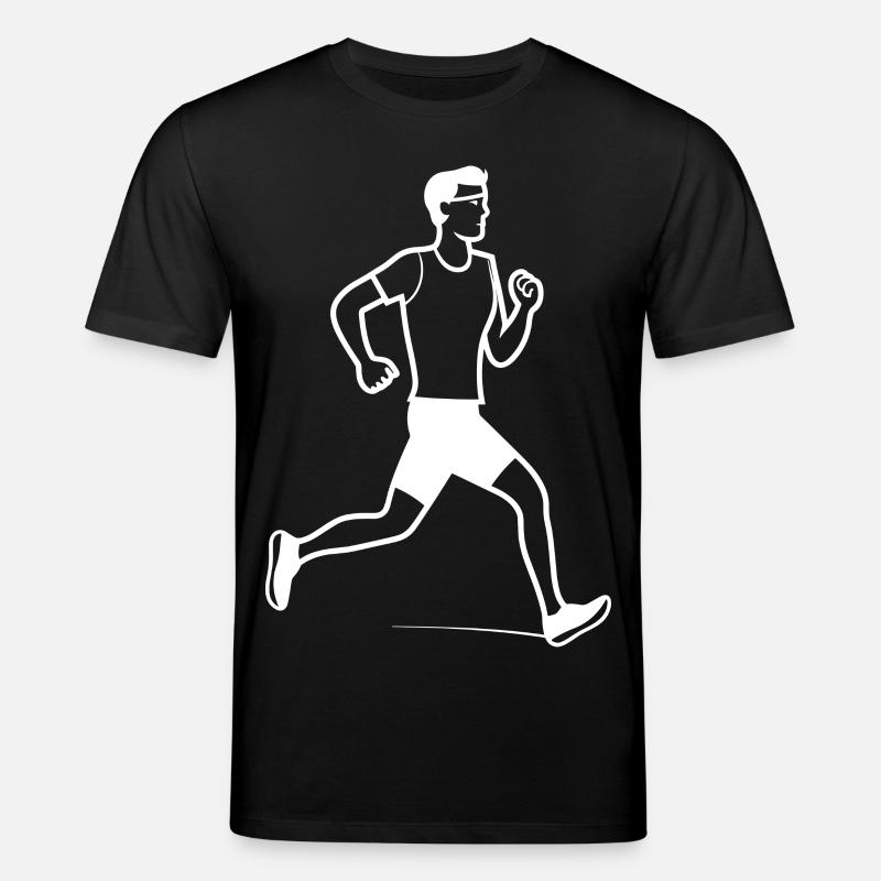 Läufer Junge Strichzeichnung - Stanley/Stella Unisex Bio-T-Shirt CREATOR  - Schwarz