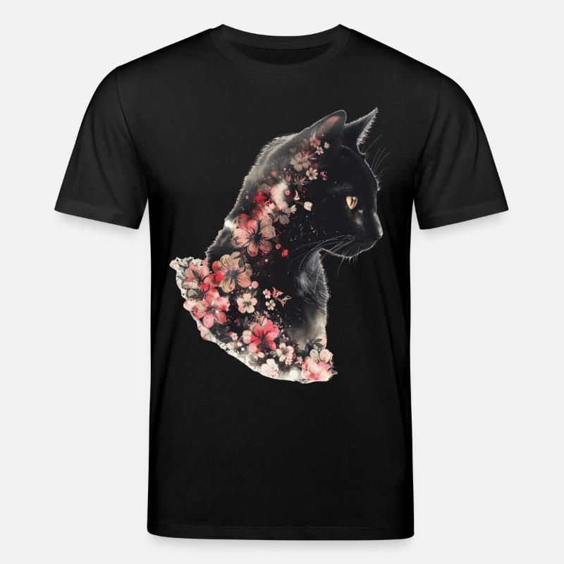 Fleurs de chat - T-shirt bio CREATOR Stanley/Stella Unisexe - noir