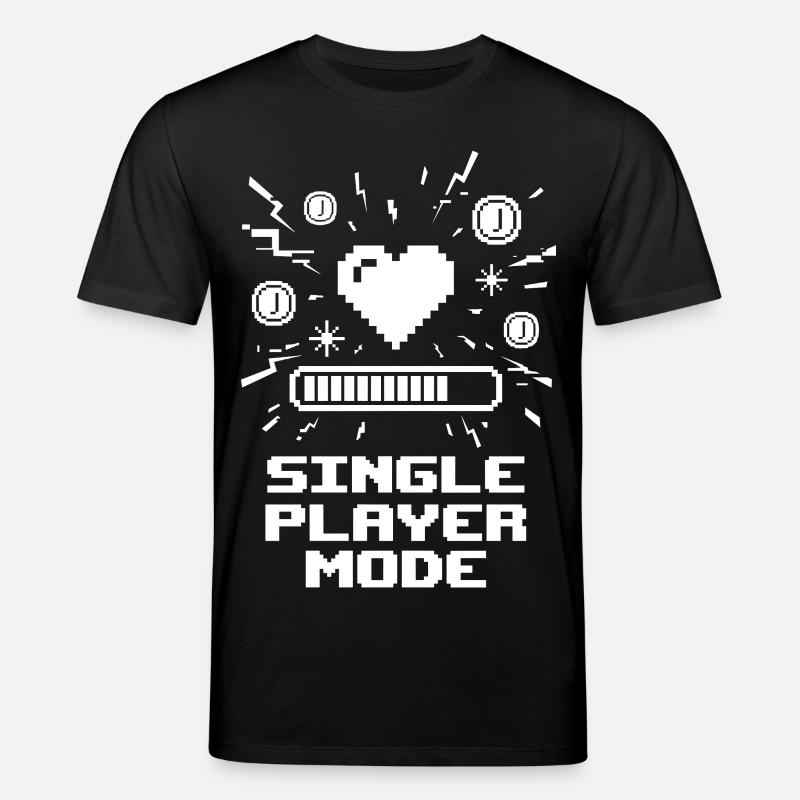Single Player Mode Gamer Herz - Stanley/Stella Unisex Bio-T-Shirt CREATOR  - Schwarz