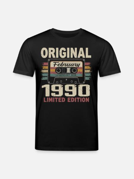 Février 1990, Cadeau d'Anniversaire février 1990 - T-shirt bio CREATOR Stanley/Stella Unisexe - noir