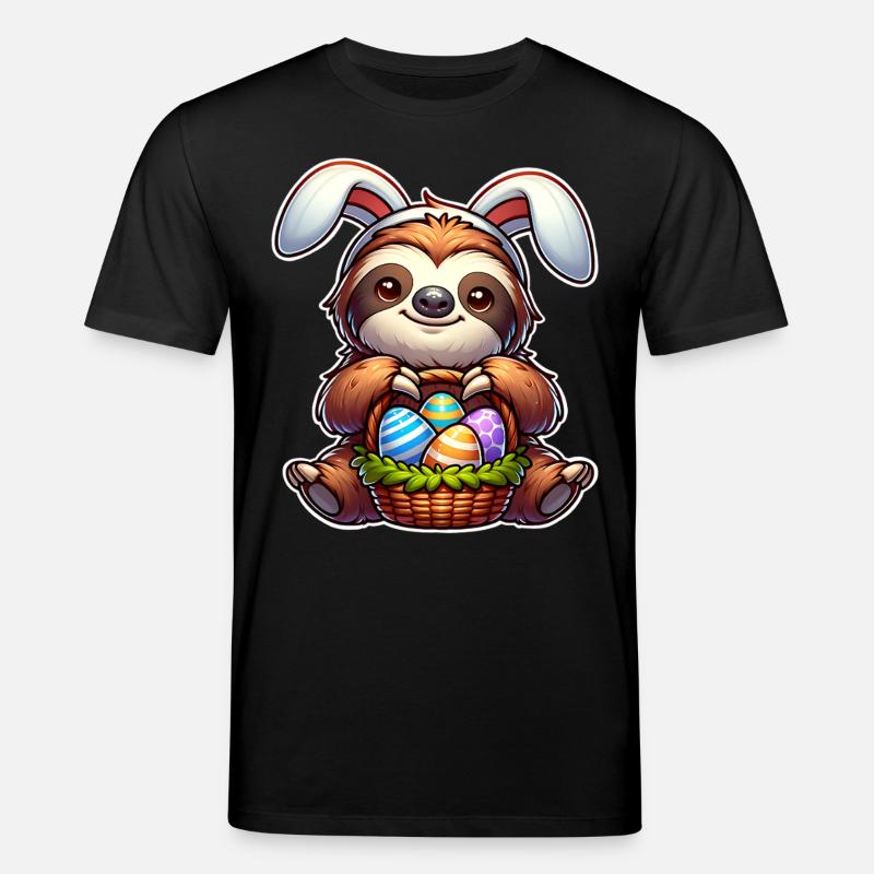 Ostern Faultier - Stanley/Stella Unisex Bio-T-Shirt CREATOR  - Schwarz