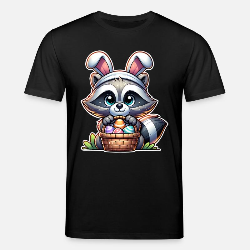 Raccoon Easter Easter Basket - Stanley/Stella CREATOR Unisex Organic T-Shirt - black