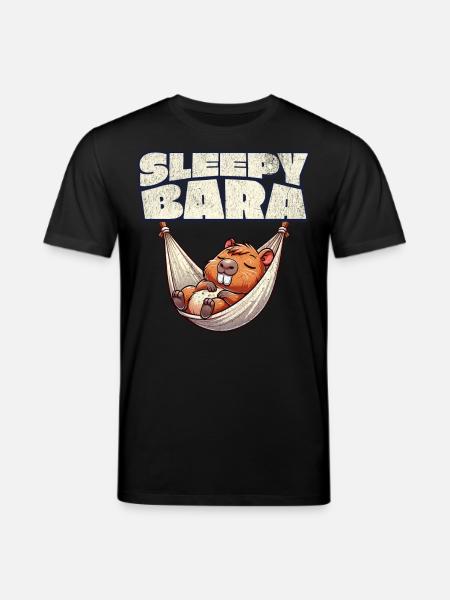 Capybara Sleepy Bara - Stanley/Stella CREATOR Unisex Organic T-Shirt - black