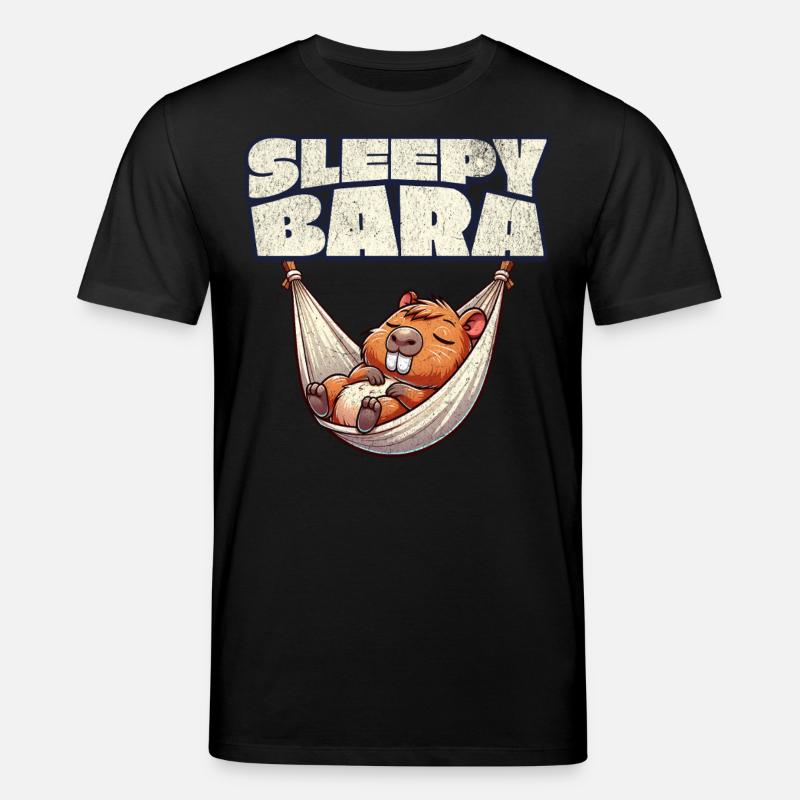 Capybara Sleepy Bara - Stanley/Stella Unisex Bio-T-Shirt CREATOR  - Schwarz