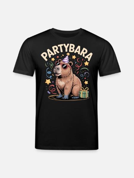Partybara Capybara - Stanley/Stella CREATOR Unisex Organic T-Shirt - black