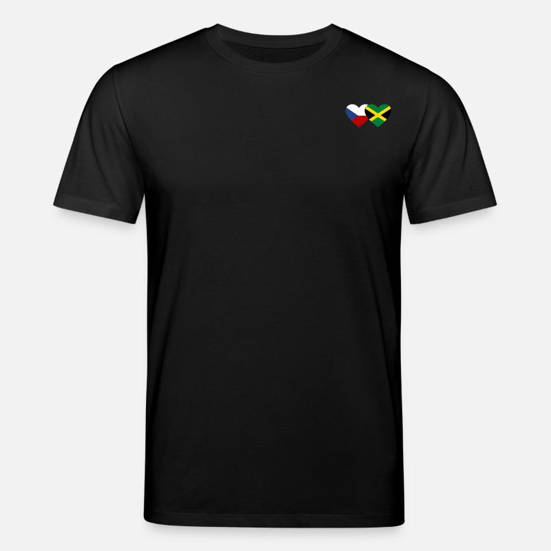 République tchèque Jamaïque Drapeau Coeur - T-shirt bio CREATOR Stanley/Stella Unisexe - noir