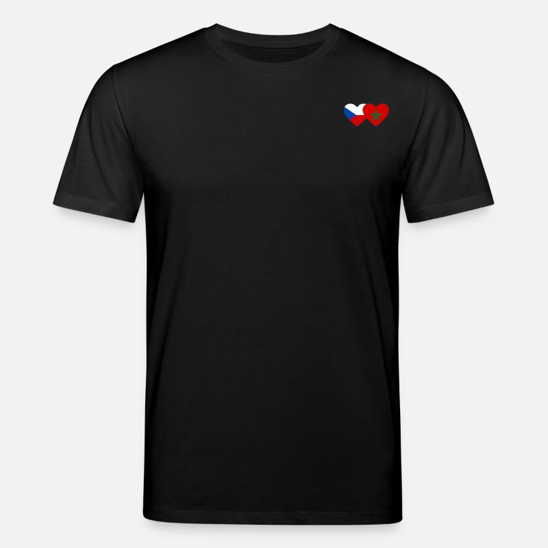 République tchèque Maroc Drapeau Coeur - T-shirt bio CREATOR Stanley/Stella Unisexe - noir