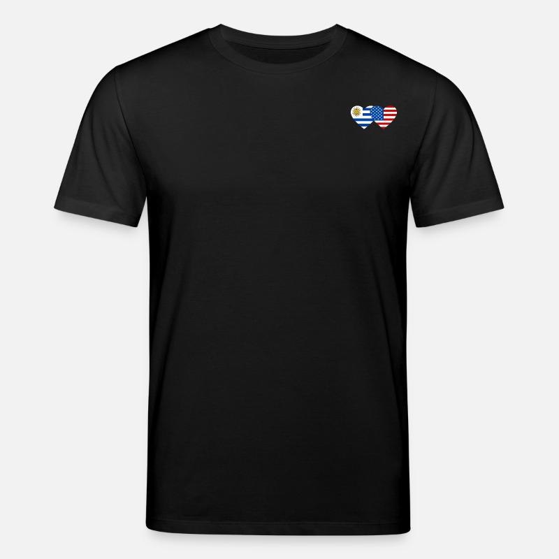 Uruguay États-Unis Drapeau Coeur - T-shirt bio CREATOR Stanley/Stella Unisexe - noir