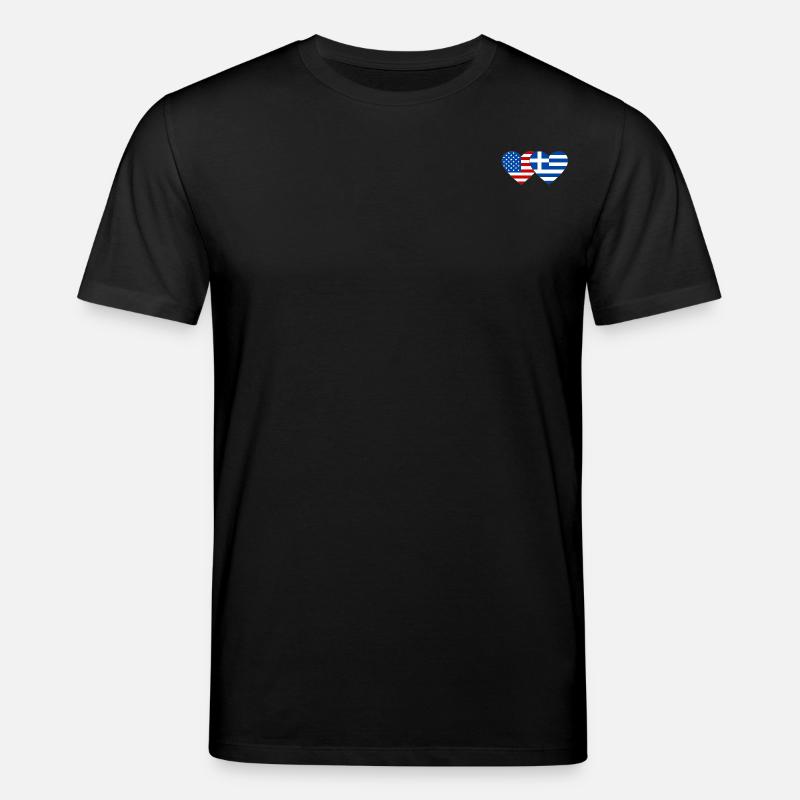 États-Unis, Grèce, Drapeau, Coeur - T-shirt bio CREATOR Stanley/Stella Unisexe - noir