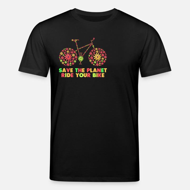 Vélo Fleurs Années 70 - T-shirt bio CREATOR Stanley/Stella Unisexe - noir