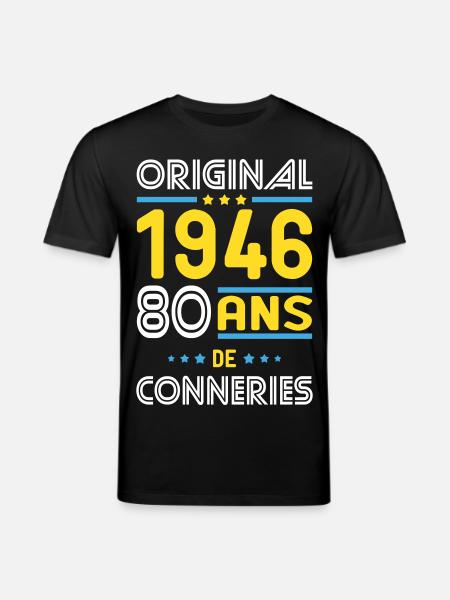 Original – 1946 – 80 Jahre - Stanley/Stella Unisex Bio-T-Shirt CREATOR  - Schwarz