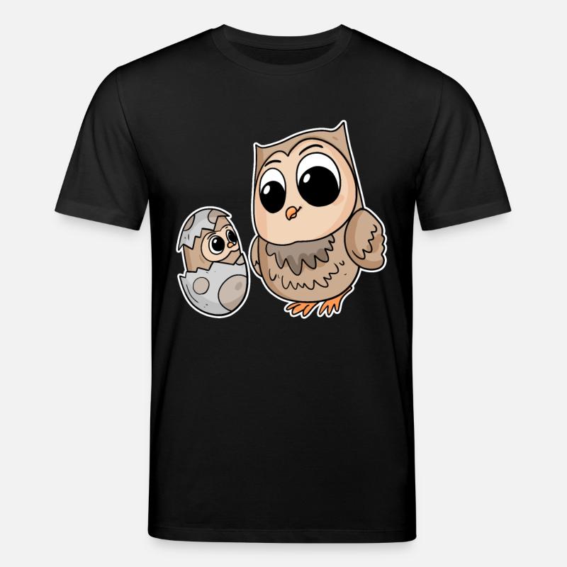 Eule Familie - Eule mit Baby - Eule Motiv - Stanley/Stella Unisex Bio-T-Shirt CREATOR  - Schwarz