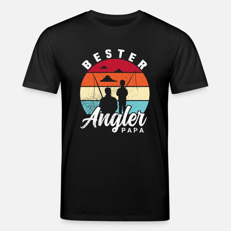 Bester Angler Papa - Stanley/Stella Unisex Bio-T-Shirt CREATOR  - Schwarz