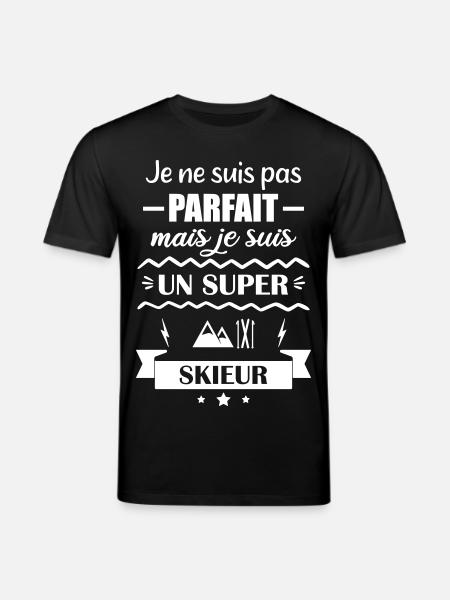 Super Skier Winter Mountain - Stanley/Stella CREATOR Unisex Organic T-Shirt - black