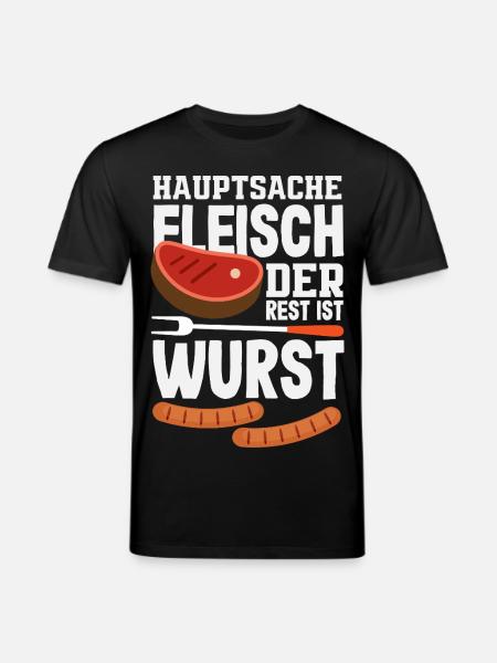 Grillmeister Geschenk Fleisch Wurst & Bier - Stanley/Stella Unisex Bio-T-Shirt CREATOR  - Schwarz