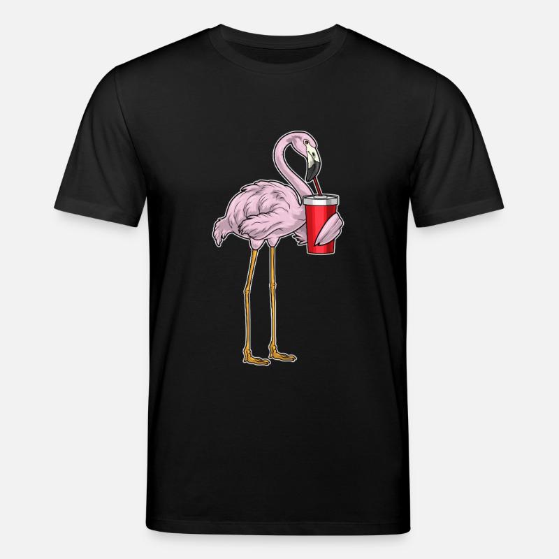 Flamingo Drink - Stanley/Stella CREATOR Unisex Organic T-Shirt - black