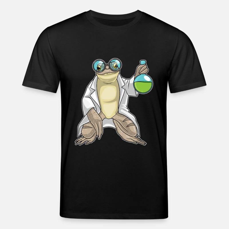 Frog Scientist Test Tube - Stanley/Stella CREATOR Unisex Organic T-Shirt - black