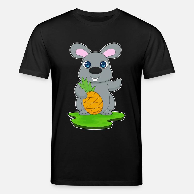 Bunny Pineapple Fruit - Stanley/Stella CREATOR Unisex Organic T-Shirt - black